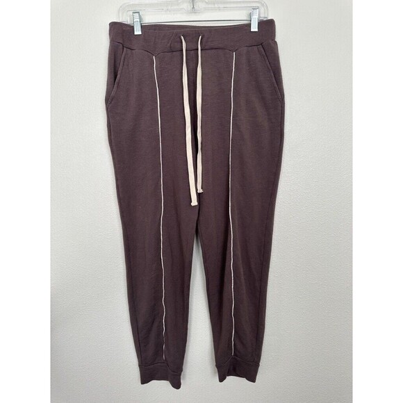 Monrow Seamed Cotton Sweats Brown Stretchy Athleisure Lounge Men's Size Medium - Picture 1 of 8